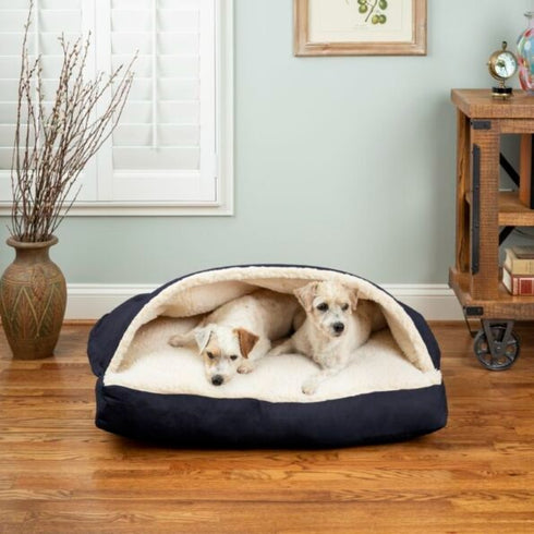 Snoozer Cozy Cave Rectangle Dog Bed Small Navy - Poudre Pet & Feed Supply 3