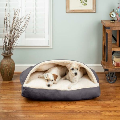 Snoozer Cozy Cave Rectangle Dog Bed Medium Gray - Poudre Pet & Feed Supply 2