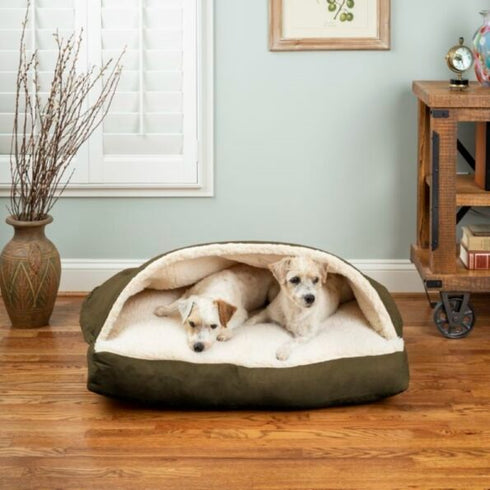Snoozer Cozy Cave Rectangle Dog Bed Large Olive - Poudre Pet & Feed Supply 2