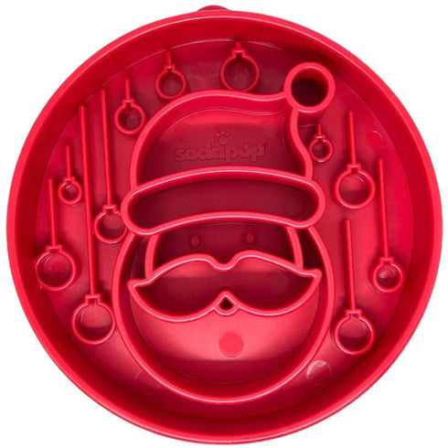 SodaPup eBowl Slow Feeder Santa Design Red - Poudre Pet & Feed Supply
