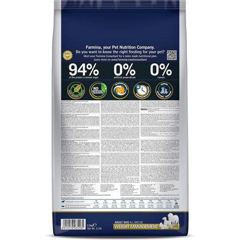 Farmina Grain Free Lamb Weight Management Mini Dog Food 5.5lb - Poudre Pet & Feed Supply 2