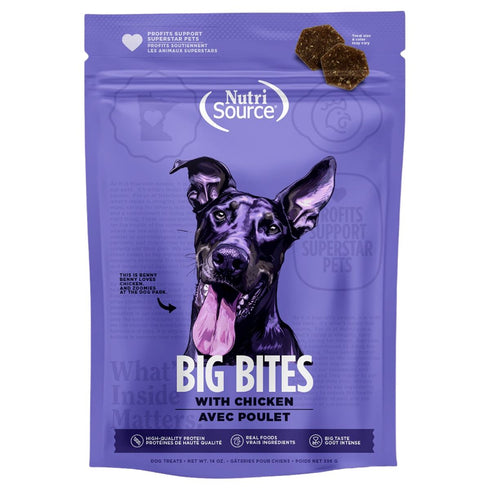 NutriSource Chicken Big Bites High-Quality Protein Dog Treats 14oz - Poudre Pet & Feed Supply