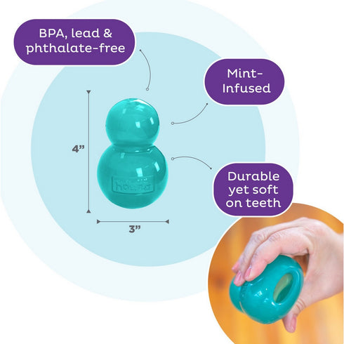 Outward Hound Double-Tuff Interactive Treat Stuffer Durable Dog Chew Toy Blue Medium - Poudre Pet & Feed Supply 3