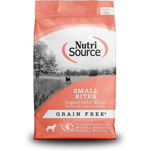 NutriSource Small Bites Seafood Grain Free Dry Dog Food 4lb - Poudre Pet & Feed Supply