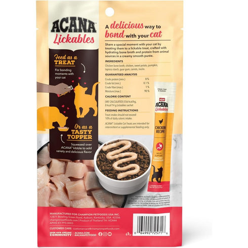 Acana Lickables Chicken Recipe Cat Treats 2.5oz 5ct - Poudre Pet & Feed Supply 2