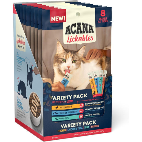 Acana Lickables Variety 8 Pack Cat Treats 4oz 8 Count - Poudre Pet & Feed Supply