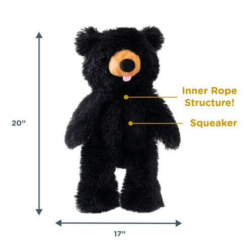 Tall Tails Stuffless Black Bear Squeaker Dog Toy 20" - Poudre Pet & Feed Supply 3
