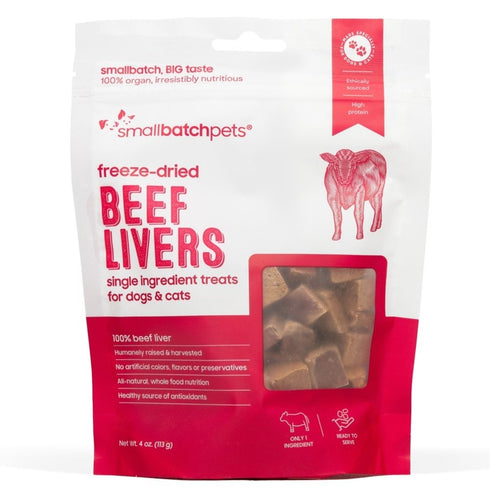SmallBatch Freeze Dried Beef Livers Cat & Dog Treats 4oz - Poudre Pet & Feed Supply