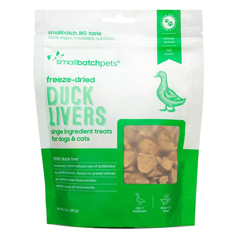 SmallBatch Freeze Dried Duck Livers Cat & Dog Treats 3oz - Poudre Pet & Feed Supply