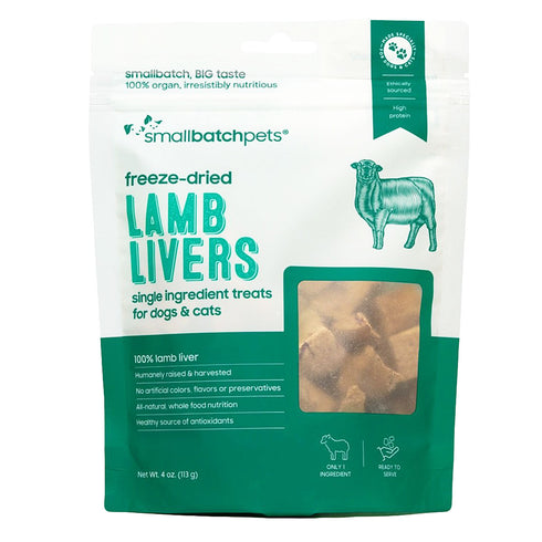 SmallBatch Freeze Dried Lamb Livers Cat & Dog Treats 4oz - Poudre Pet & Feed Supply