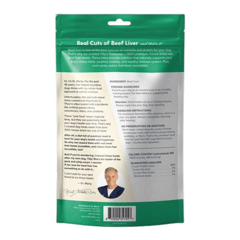 Dr Marty Tilly’s Treasures Beef Freeze-Dried Raw Beef Liver Dog Treats 8oz - Poudre Pet & Feed Supply 2