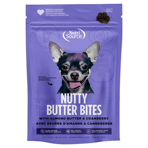 NutriSource Almond Butter & Cranberry Nutty Butter Bites Dog Treats 6oz - Poudre Pet & Feed Supply