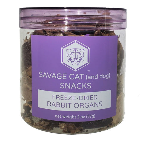 Savage Cat Freeze-Dried Rabbit Organs Cat & Dog Treats 2oz - Poudre Pet & Feed Supply