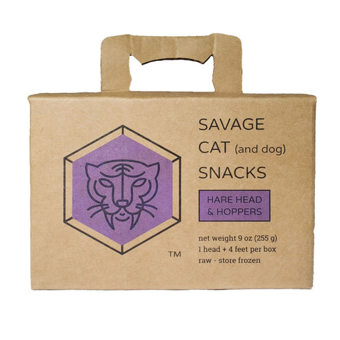 Savage Cat Hare Head & Hoppers Dog & Cat Treats 9oz - Poudre Pet & Feed Supply