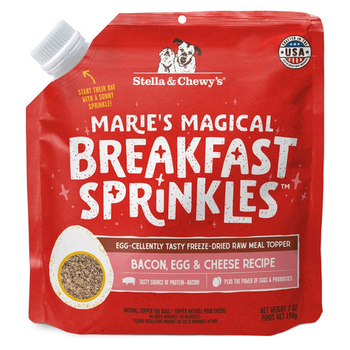Stella & Chewy's Marie’s Magical Breakfast Sprinkles Bacon Egg & Cheese Dog Food Topper 7oz - Poudre Pet & Feed Supply