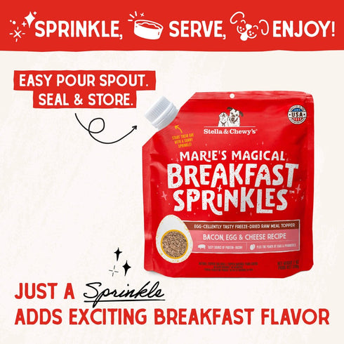 Stella & Chewy's Marie’s Magical Breakfast Sprinkles Bacon Egg & Cheese Dog Food Topper 7oz - Poudre Pet & Feed Supply 4