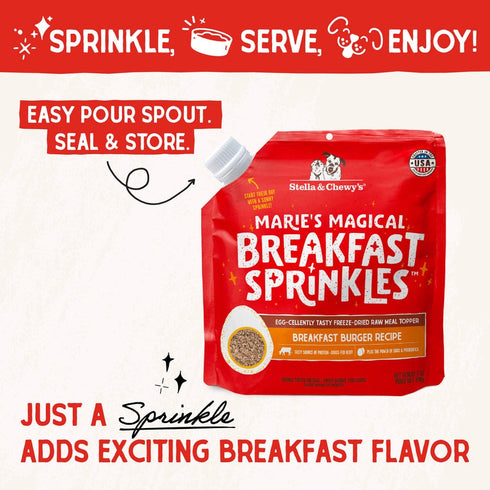 Stella & Chewy's Marie’s Magical Breakfast Sprinkles Breakfast Burger Dog Food Topper 7oz - Poudre Pet & Feed Supply 4