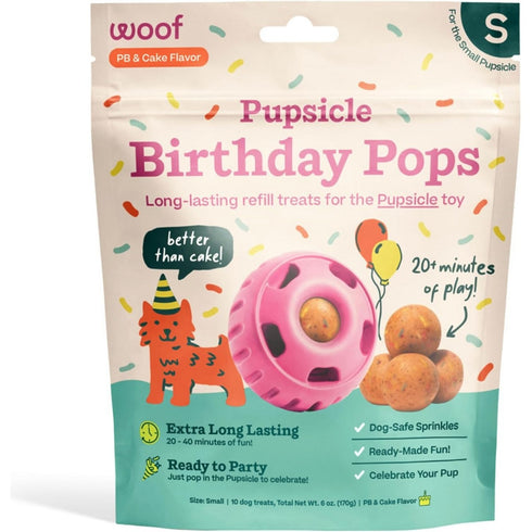 Woof Birthday Pops Dog Treats 6oz Small 10Pk - Poudre Pet & Feed Supply