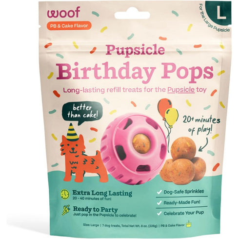 Woof Birthday Pops Dog Treats Large 7Pk - Poudre Pet & Feed Supply