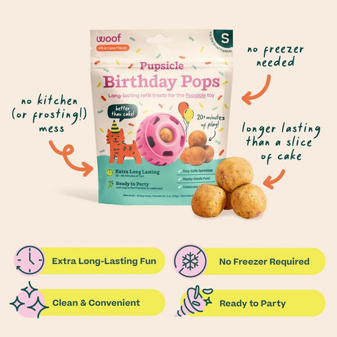 Woof Birthday Pops Dog Treats Large 7Pk - Poudre Pet & Feed Supply 3