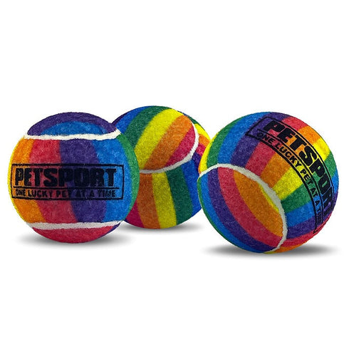 PetSport Rainbow Squeak Ball 2.5" 3-Pack Dog Toys - Poudre Pet & Feed Supply 3
