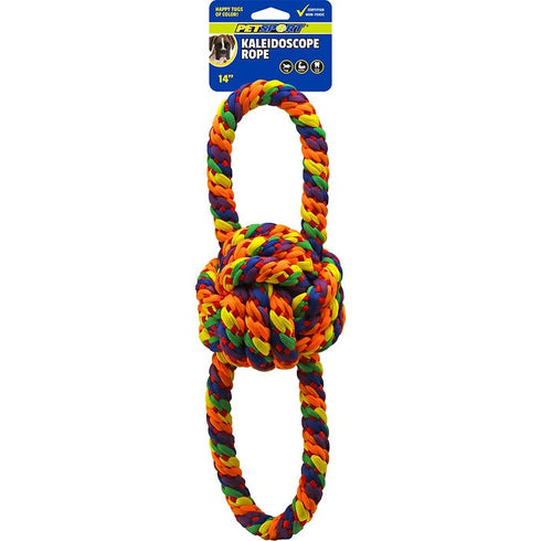 PetSport Kaleidoscope Rope Double Handle Knot Ball 14" Dog Toy - Poudre Pet & Feed Supply