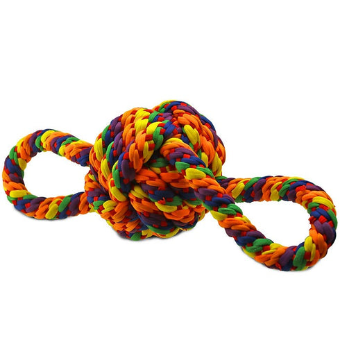 PetSport Kaleidoscope Rope Double Handle Knot Ball 14" Dog Toy - Poudre Pet & Feed Supply 2