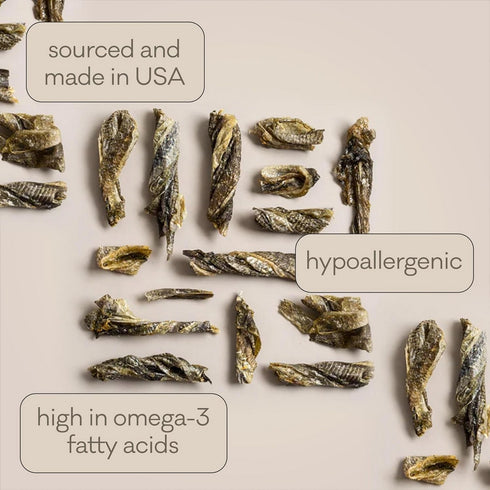 Polka Dog Cod Skins Shorties Dog Treats 12oz Bulk - Poudre Pet & Feed Supply 4