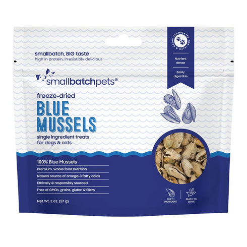 Smallbatch Pets Freeze-Dried Blue Mussels Dog & Cat Treats 2oz - Poudre Pet & Feed Supply