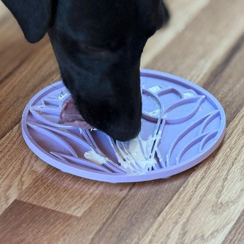 SodaPup eMat Tulip Design Lick Mat With Suction Cups Purple - Poudre Pet & Feed Supply 4