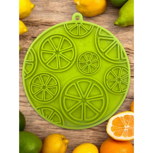SodaPup Citrus Design eMat Enrichment Lick Mat With Suction Cups - Poudre Pet & Feed Supply 3