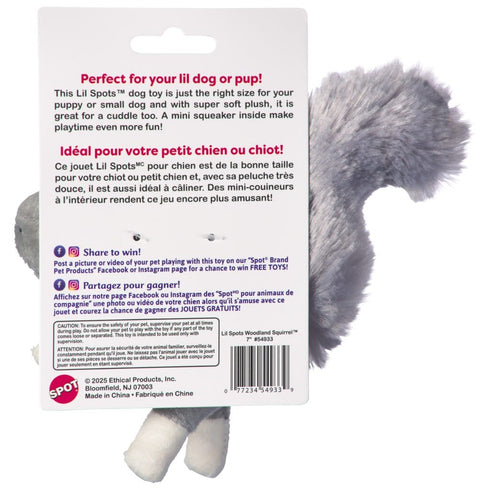 Spot Lil Spots Squirrel Dog Toy Assorted, 7 in