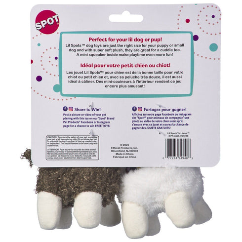 Spot Lil Spots Yo Llama Dog Toy Assorted, 8 in, 2 pack