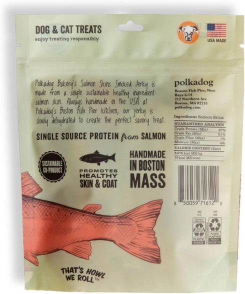 PolkaDog Bakery Dog Salmon Skin Jerky 3 oz Pouch