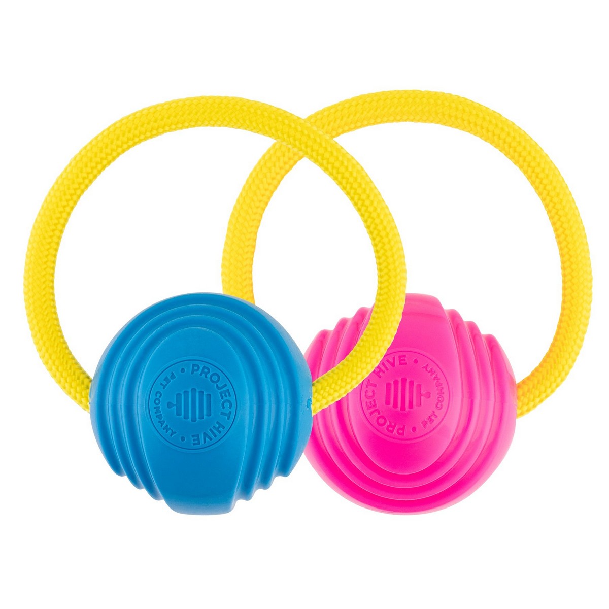 Project Hive Looped Interactive Dog Ball (2-Pack) - Works With Hive Zoomer Launcher, Floats For Water Fetch