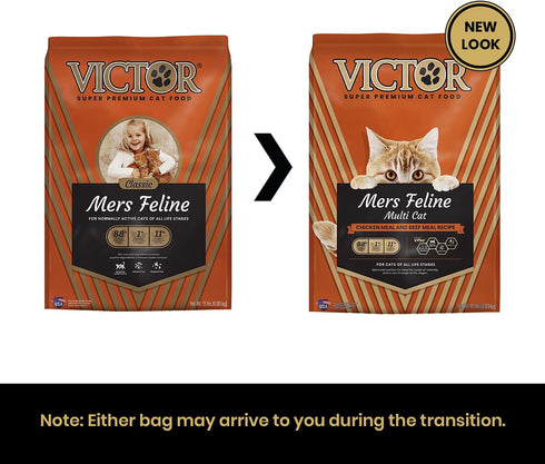 Victor Classic Mers Feline Multi-Cat Dry Cat Food - Chicken & Beef - 5lb Bag