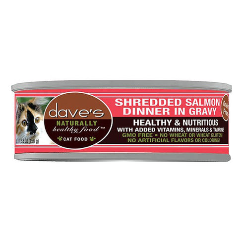 Dave's Grain Free Shredded Salmon in Gravy Canned Cat Food 5.5oz - Poudre Pet and Feed Supply
