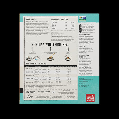 Honest Kitchen Limited Ingredient Fish Recipe Dog Food 4lb - Poudre Pet and Feed Supply