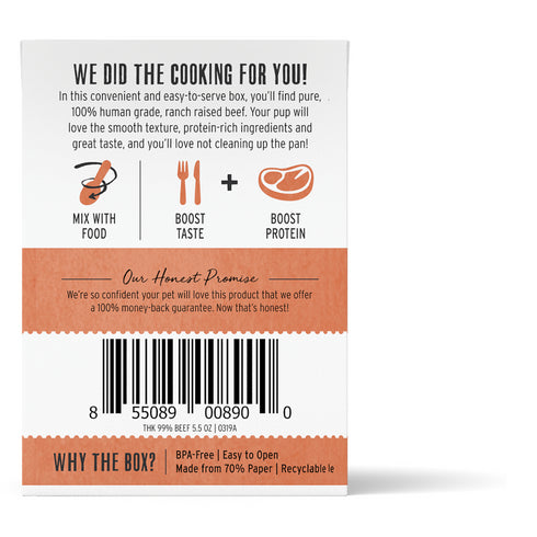 Honest Kitchen Meal Booster 99% Beef Wet Dog Food Topper 5.5oz - Poudre Pet and Feed Supply