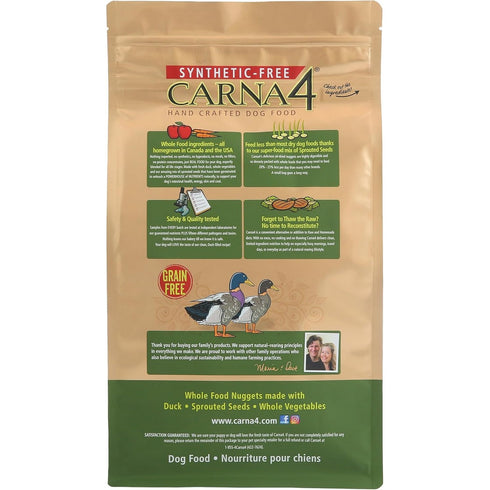 Carna4 Grain Free Duck Dry Dog Food 22lb - Poudre Pet & Feed Supply 2