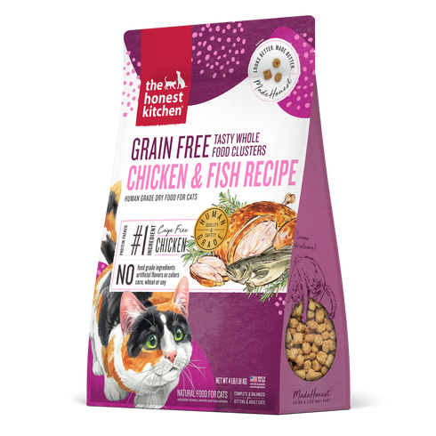 Honest Kitchen Grain Free Chicken Whitefish Clusters Dry Cat Food 4lb - Poudre Pet and Feed Supply