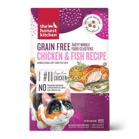 Honest Kitchen Grain Free Chicken Whitefish Clusters Dry Cat Food 4lb - Poudre Pet and Feed Supply
