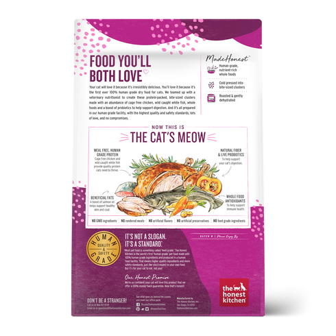Honest Kitchen Grain Free Chicken Whitefish Clusters Dry Cat Food 4lb - Poudre Pet and Feed Supply