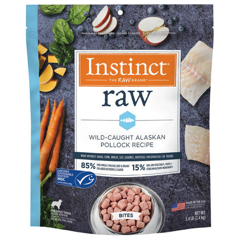 Instinct Pet Food Raw Frozen Bites Pollock Dog Food 5.4lb - Poudre Pet and Feed Supply