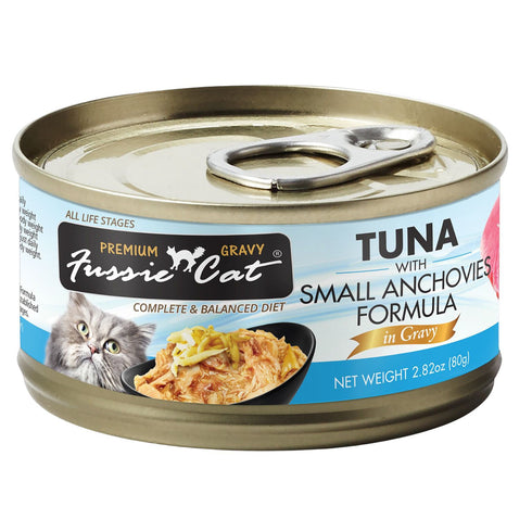 Fussie Cat Tuna Small Anchovies Formula in Gravy Canned Cat Food 2.82oz - Poudre Pet and Feed Supply