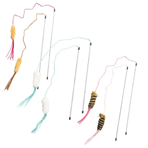 Spot Leather Strand Teaser Wand Cat Toy - Poudre Pet & Feed Supply