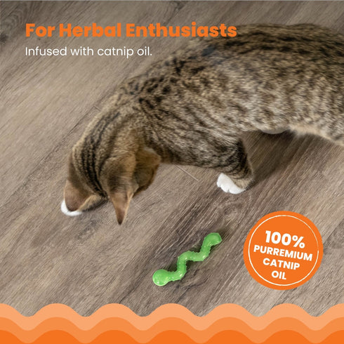 PetStages Orkakat Wiggle Worm Dental Catnip Cat Chew Toy - Poudre Pet & Feed Supply 3