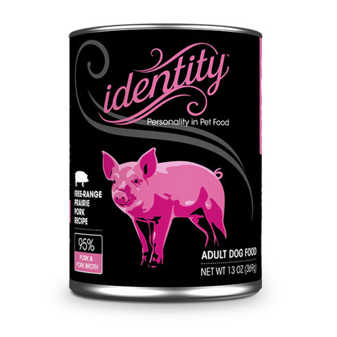 Identity 95% Free-Range Prairie Pork & Pork Broth Pate Wet Dog Food 13oz poudrefeed.com