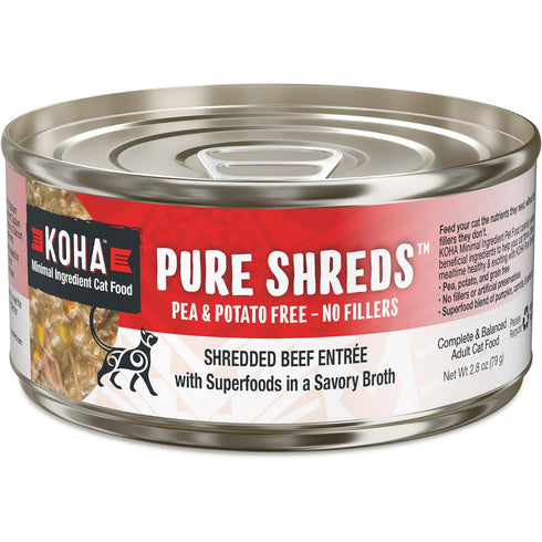 Koha Pure Shreds Shredded Beef Entree for Cats 2.8oz - Poudre Pet and Feed Supply