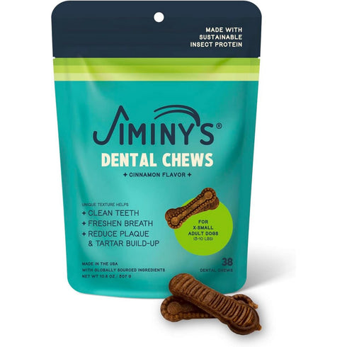 Jiminy's Dental Chew Dog Treats for Extra Small Dogs 38Ct - Poudre Pet and Feed Supply